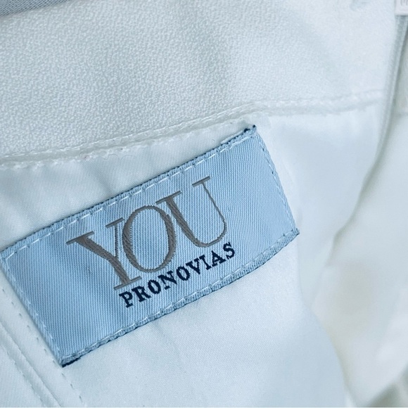 PRONOVIAS You Wedding Gown w/ Train Button Back Beaded Off Shoulders - Picture 4 of 15